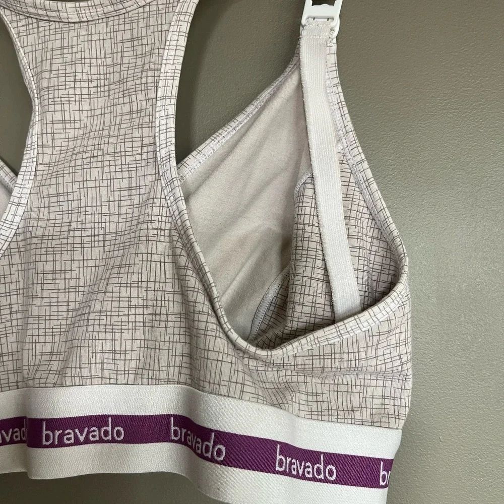 Bravado Designs Original Nursing Bra Crosshatch Grey Sz Medium Wireless Bralette